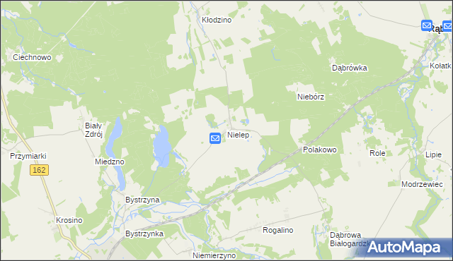 mapa Nielep, Nielep na mapie Targeo