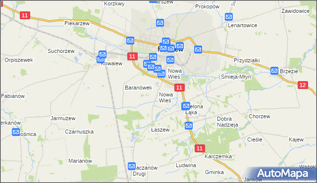 mapa Nowa Wieś gmina Pleszew, Nowa Wieś gmina Pleszew na mapie Targeo