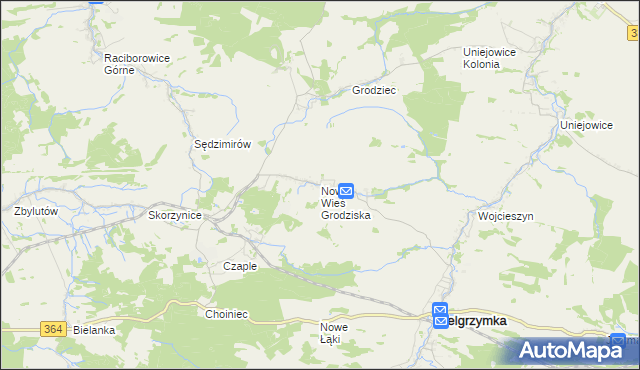 mapa Nowa Wieś Grodziska, Nowa Wieś Grodziska na mapie Targeo