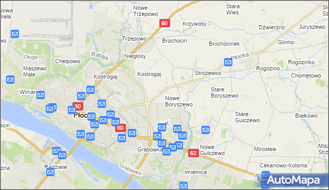 mapa Nowe Boryszewo, Nowe Boryszewo na mapie Targeo