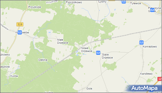 mapa Nowe Drzewce, Nowe Drzewce na mapie Targeo