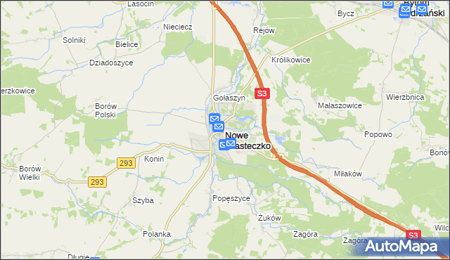 mapa Nowe Miasteczko, Nowe Miasteczko na mapie Targeo