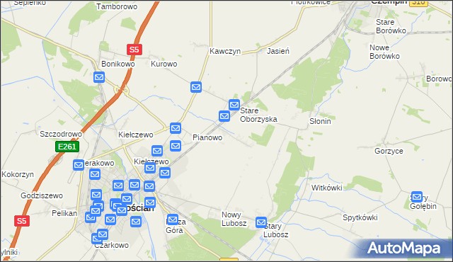 mapa Nowe Oborzyska, Nowe Oborzyska na mapie Targeo