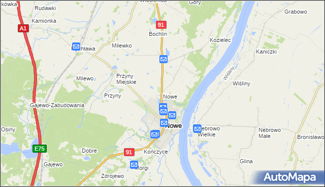 mapa Nowe powiat świecki, Nowe powiat świecki na mapie Targeo