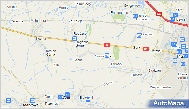 mapa Nowosielce gmina Przeworsk, Nowosielce gmina Przeworsk na mapie Targeo