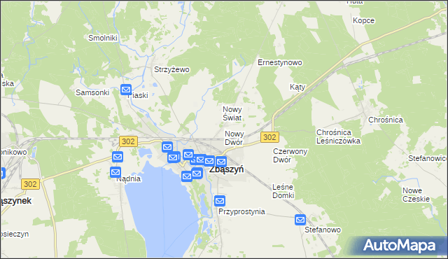 mapa Nowy Dwór gmina Zbąszyń, Nowy Dwór gmina Zbąszyń na mapie Targeo