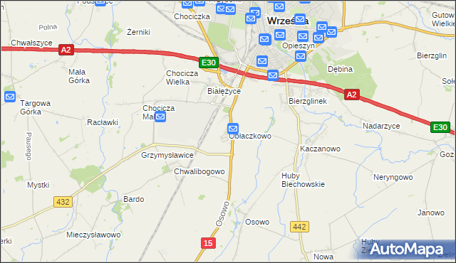 mapa Obłaczkowo, Obłaczkowo na mapie Targeo
