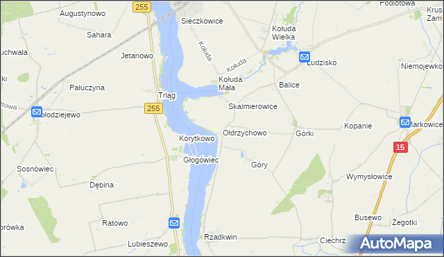 mapa Ołdrzychowo, Ołdrzychowo na mapie Targeo