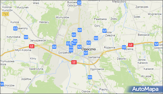 mapa Opoczno, Opoczno na mapie Targeo