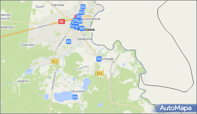 mapa Orchówek gmina Włodawa, Orchówek gmina Włodawa na mapie Targeo