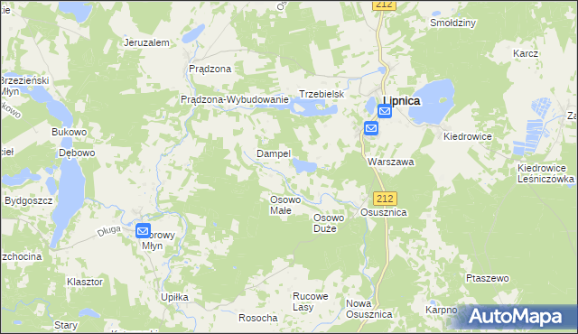 mapa Osówek gmina Lipnica, Osówek gmina Lipnica na mapie Targeo
