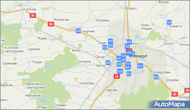 mapa Osusz, Osusz na mapie Targeo