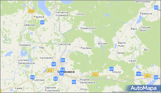 mapa Paczewo, Paczewo na mapie Targeo