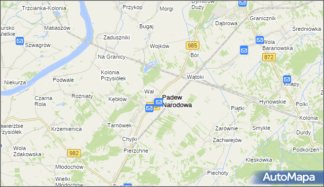 mapa Padew Narodowa, Padew Narodowa na mapie Targeo