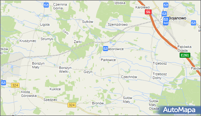 mapa Parłowice, Parłowice na mapie Targeo