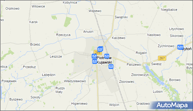mapa Piotrków Kujawski, Piotrków Kujawski na mapie Targeo