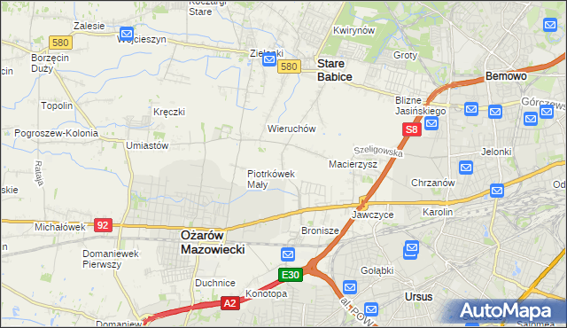 mapa Piotrkówek Duży, Piotrkówek Duży na mapie Targeo