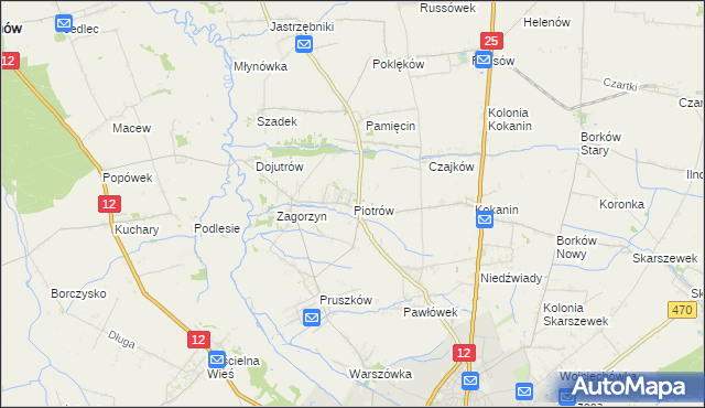 mapa Piotrów gmina Blizanów, Piotrów gmina Blizanów na mapie Targeo