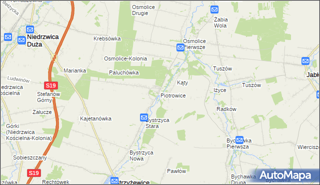 mapa Piotrowice gmina Strzyżewice, Piotrowice gmina Strzyżewice na mapie Targeo