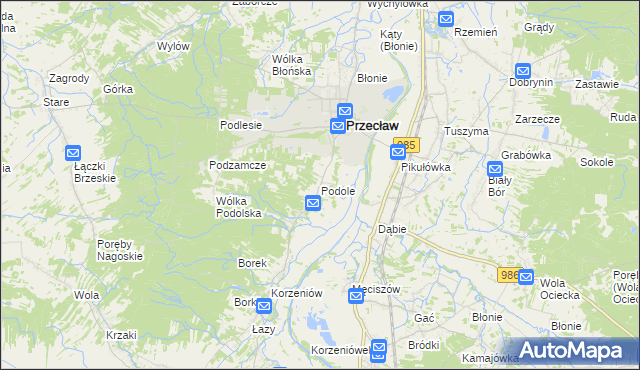mapa Podole gmina Przecław, Podole gmina Przecław na mapie Targeo