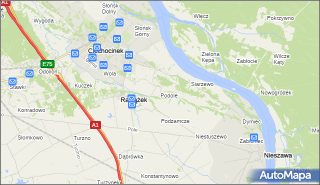 mapa Podole gmina Raciążek, Podole gmina Raciążek na mapie Targeo