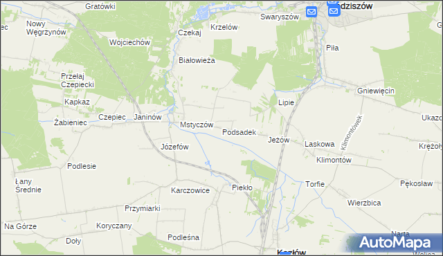 mapa Podsadek, Podsadek na mapie Targeo