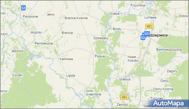 mapa Podule, Podule na mapie Targeo