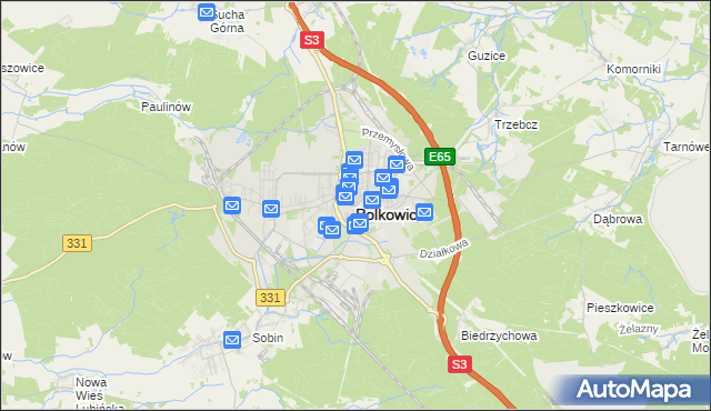 mapa Polkowice, Polkowice na mapie Targeo