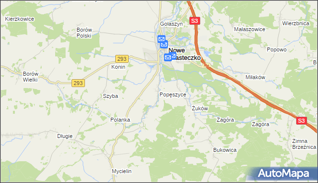 mapa Popęszyce, Popęszyce na mapie Targeo