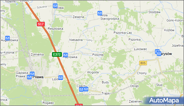 mapa Poschła, Poschła na mapie Targeo