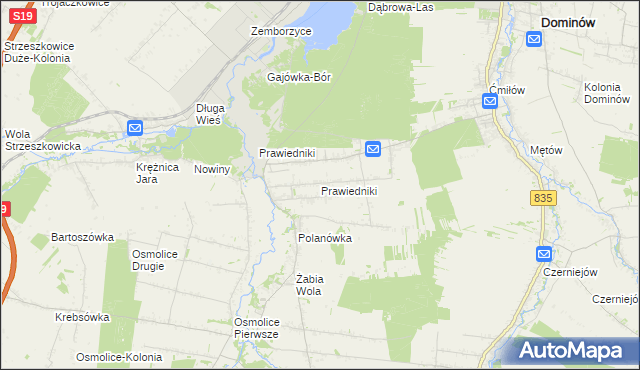 mapa Prawiedniki, Prawiedniki na mapie Targeo