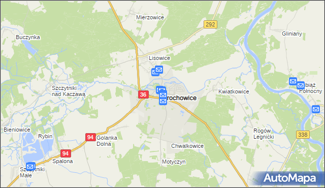 mapa Prochowice, Prochowice na mapie Targeo