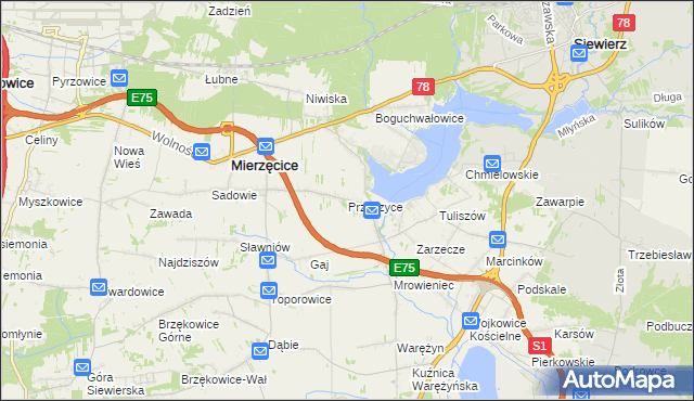 mapa Przeczyce, Przeczyce na mapie Targeo
