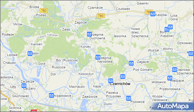 mapa Przeginia Narodowa, Przeginia Narodowa na mapie Targeo