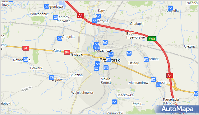 mapa Przeworsk, Przeworsk na mapie Targeo
