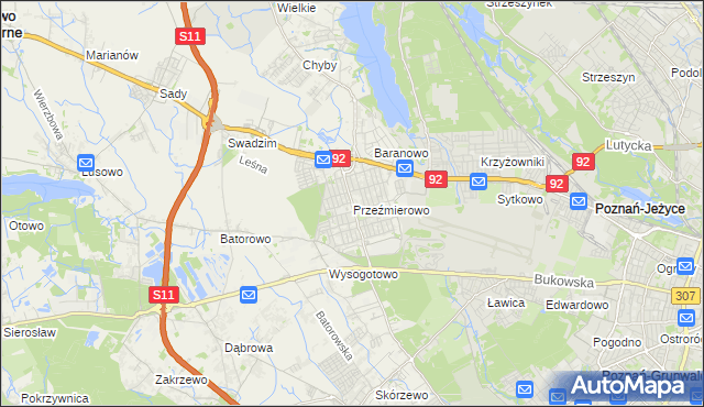mapa Przeźmierowo, Przeźmierowo na mapie Targeo