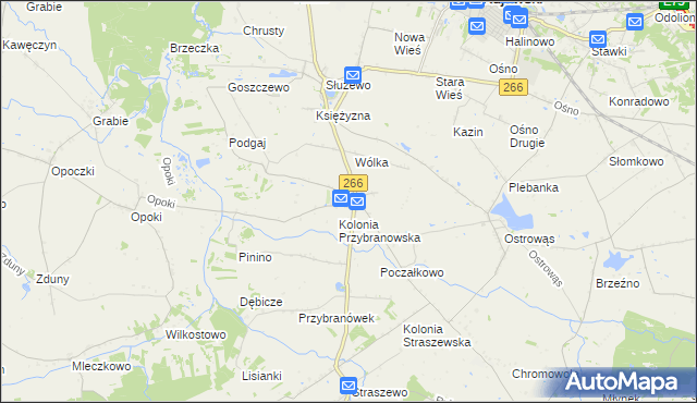 mapa Przybranowo, Przybranowo na mapie Targeo