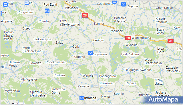 mapa Przyszowa, Przyszowa na mapie Targeo