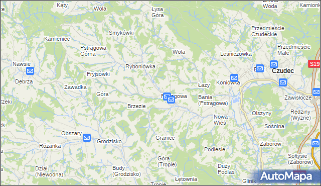 mapa Pstrągowa, Pstrągowa na mapie Targeo