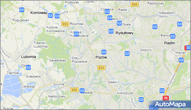 mapa Pszów, Pszów na mapie Targeo
