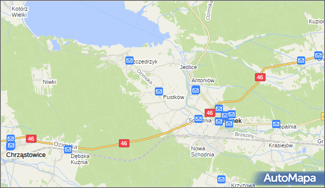 mapa Pustków gmina Ozimek, Pustków gmina Ozimek na mapie Targeo