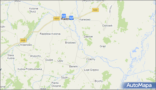 mapa Racibory gmina Radziłów, Racibory gmina Radziłów na mapie Targeo