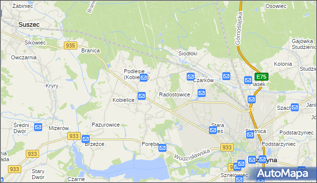 mapa Radostowice, Radostowice na mapie Targeo