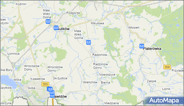 mapa Radzimów, Radzimów na mapie Targeo