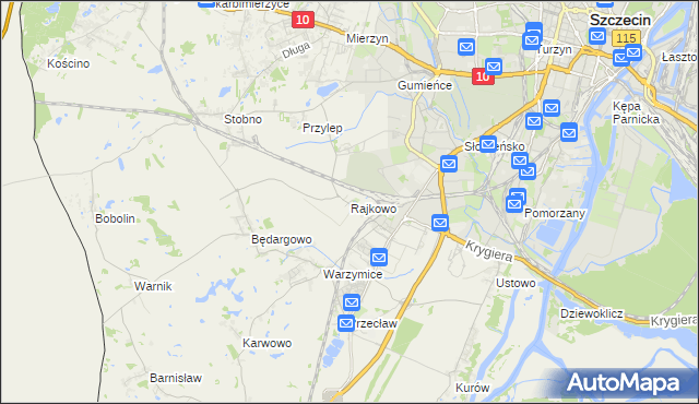 mapa Rajkowo, Rajkowo na mapie Targeo