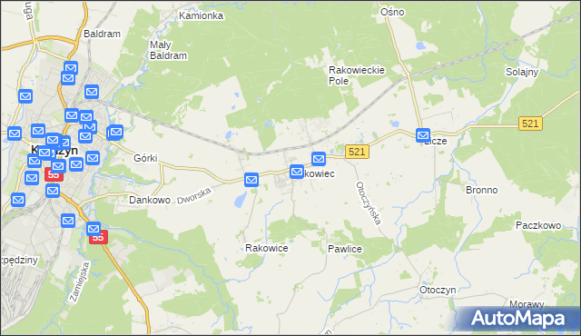 mapa Rakowiec gmina Kwidzyn, Rakowiec gmina Kwidzyn na mapie Targeo
