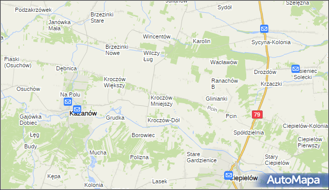mapa Ranachów-Wieś, Ranachów-Wieś na mapie Targeo