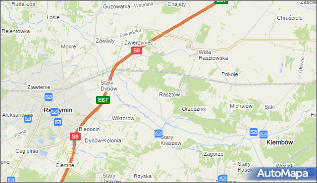 mapa Rasztów, Rasztów na mapie Targeo