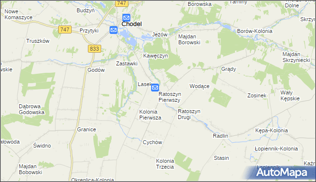 mapa Ratoszyn Pierwszy, Ratoszyn Pierwszy na mapie Targeo