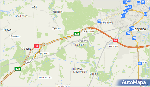 mapa Reblino, Reblino na mapie Targeo